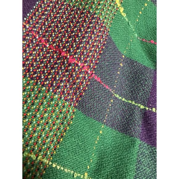 Vtg 90s Cropped Blazer Women Jr Sz 13/14 Plaid Tweed Academia Y2K Clueless Retro - Picture 10 of 16